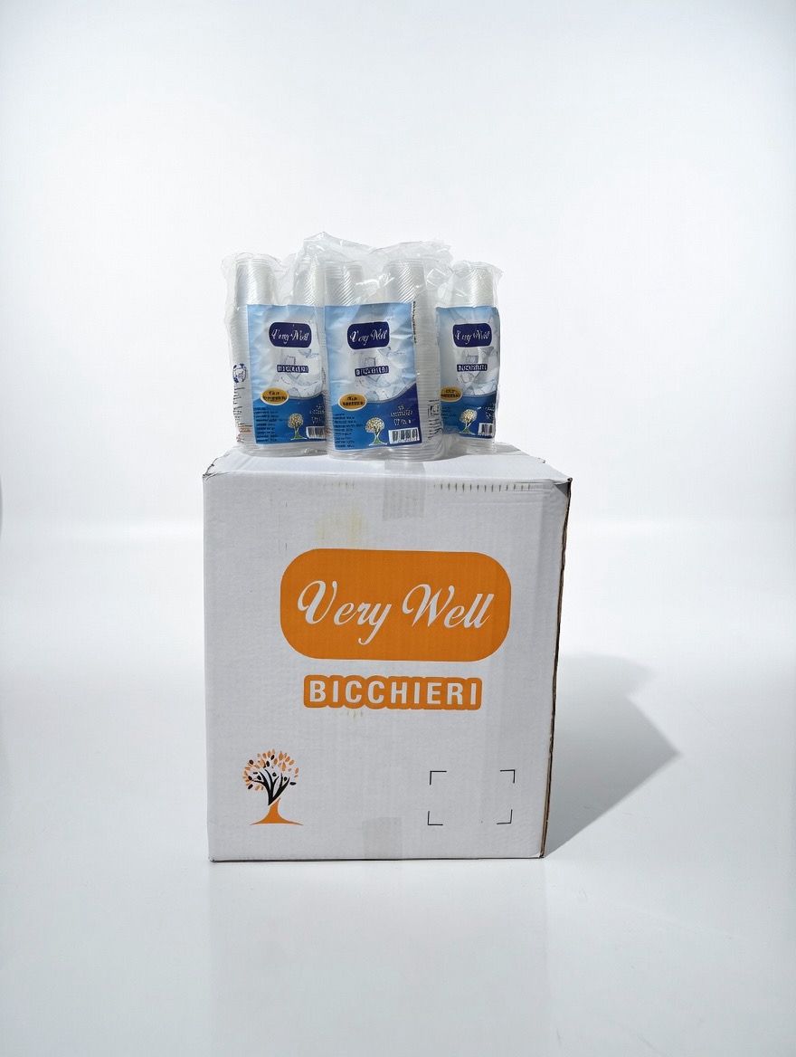 Bicchieri monouso Very Well 130cc Trasparenti PP - Confezione singola da 100pz