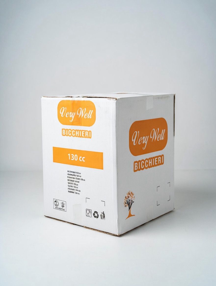 Bicchieri monouso Very Well 130cc Trasparenti PP - Confezione singola da 100pz