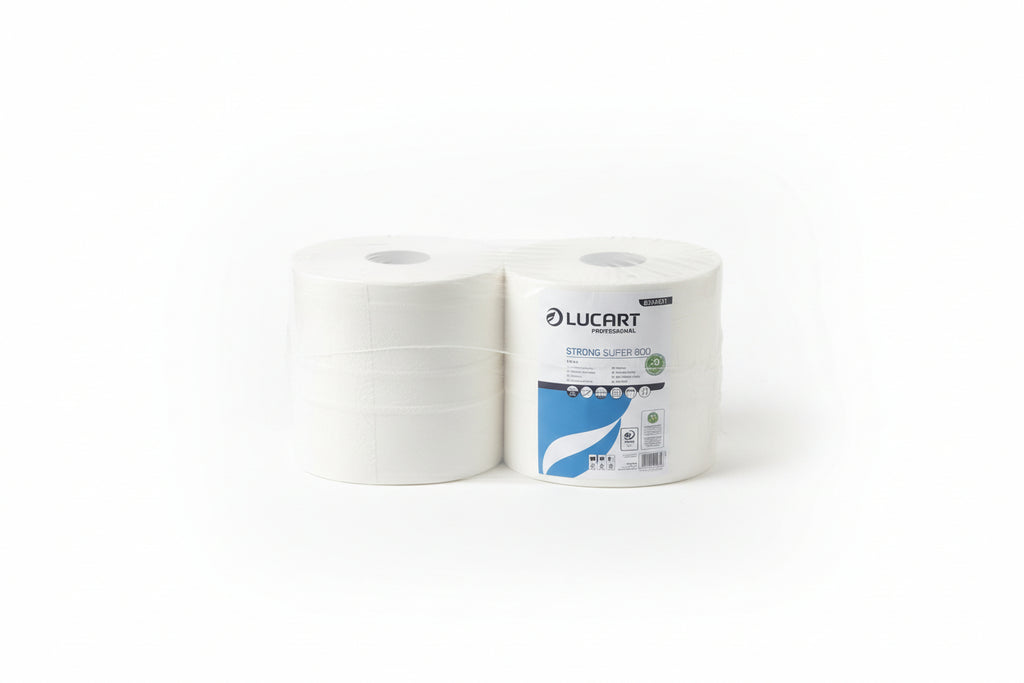Lucart Strong Super 800-Bobina industriali a Rotolo 2 Veli Pura Cellulosa (Conf.2 Rotoli) 6KG